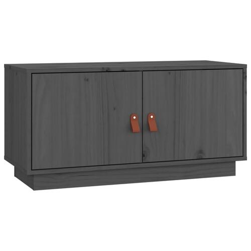 Tv-bord 80x34x40 cm massivt fyrretræ grå