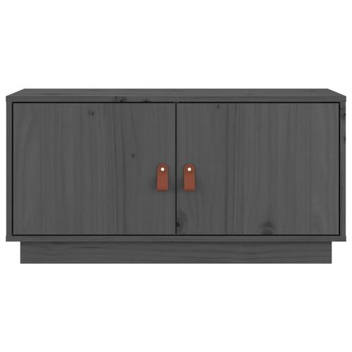 Tv-bord 80x34x40 cm massivt fyrretræ grå
