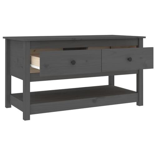 Sofabord 102x49x55 cm massivt fyrretræ grå