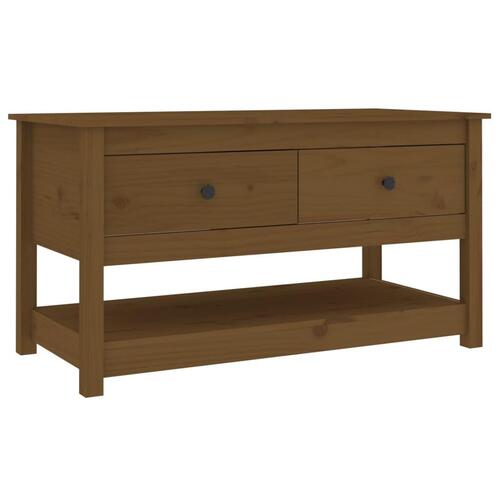 Sofabord 102x49x55 cm massivt fyrretræ gyldenbrun