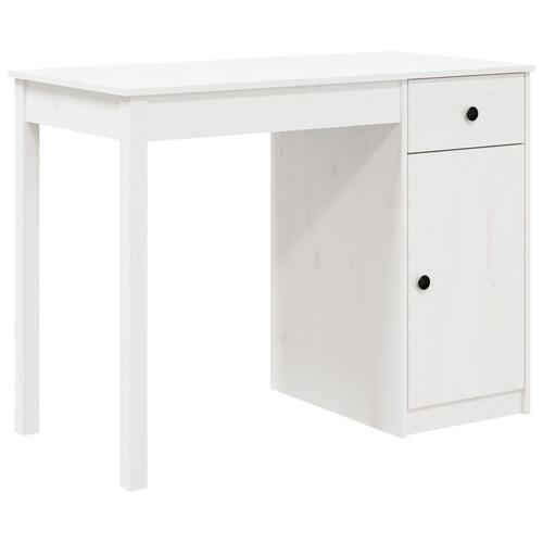 Skrivebord 100x50x75 cm massivt fyrretræ hvid
