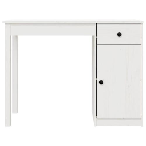 Skrivebord 100x50x75 cm massivt fyrretræ hvid