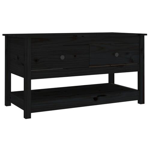 Sofabord 102x49x55 cm massivt fyrretræ sort