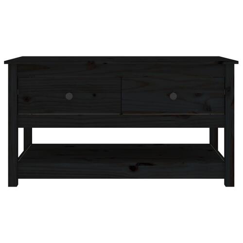 Sofabord 102x49x55 cm massivt fyrretræ sort