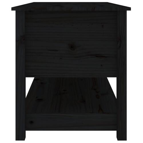 Sofabord 102x49x55 cm massivt fyrretræ sort