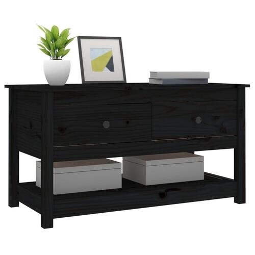 Sofabord 102x49x55 cm massivt fyrretræ sort