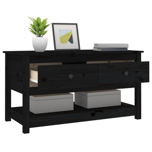 Sofabord 102x49x55 cm massivt fyrretræ sort