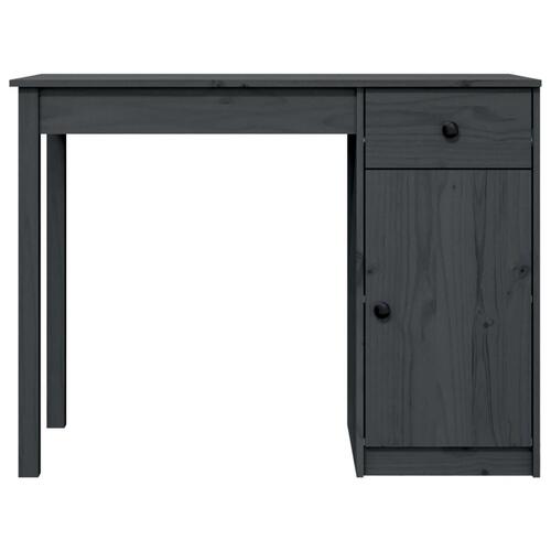 Skrivebord 100x50x75 cm massivt fyrretræ grå