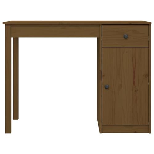 Skrivebord 100x50x75 cm massivt fyrretræ gyldenbrun