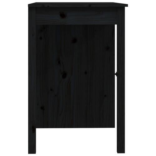 Skrivebord 100x50x75 cm massivt fyrretræ sort