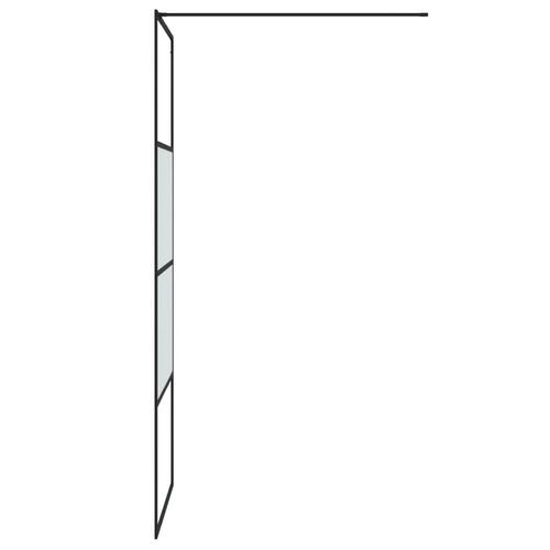 Brusevæg 80x195 cm halvmatteret sikkerhedsglas sort