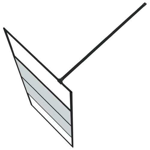 Brusevæg 80x195 cm halvmatteret sikkerhedsglas sort
