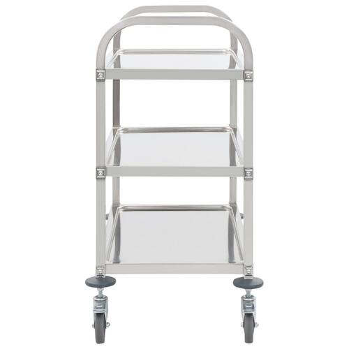Køkkenvogn med 3 hylder 95x45x83,5 cm rustfrit stål