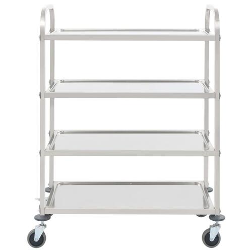 Køkkenvogn med 4 hylder 107 x 55 x 125 cm rustfrit stål