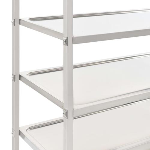 Køkkenvogn med 5 hylder 107 x 55 x 147 cm rustfrit stål