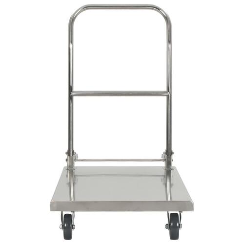 Transportvogn sølv 82 x 53 x 86 cm rustfrit stål