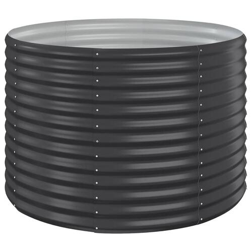 Plantekasse 100x100x68 cm pulverlakeret stål antracitgrå