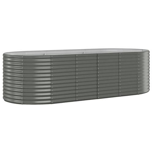 Plantekasse 249x100x68 cm pulverlakeret stål grå