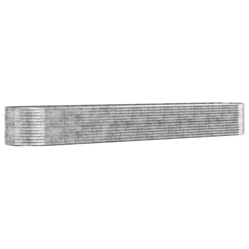 Plantekasse 554x100x68 cm pulverlakeret stål sølvfarvet