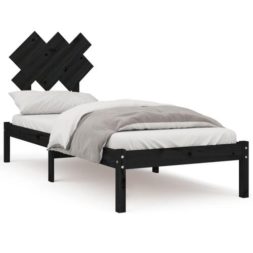 Sengeramme 75x190 cm Small Single massivt træ sort