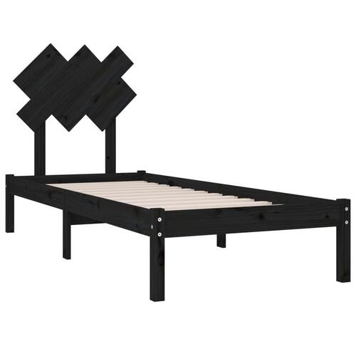 Sengeramme 75x190 cm Small Single massivt træ sort