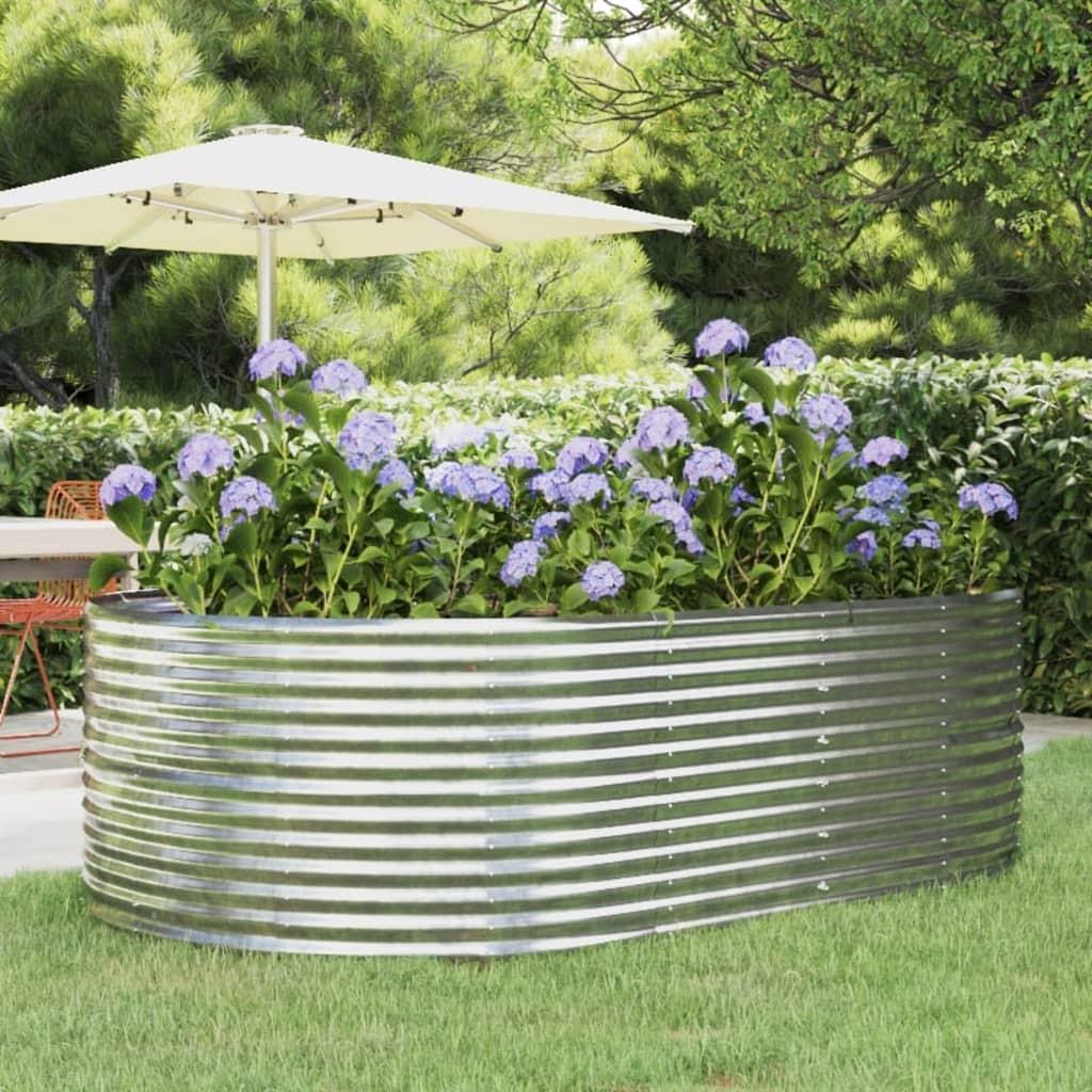 Plantekasse 212x140x68 cm galvaniseret stål sølvfarvet billede