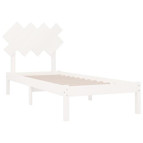 Sengeramme 90x200 cm massivt træ hvid