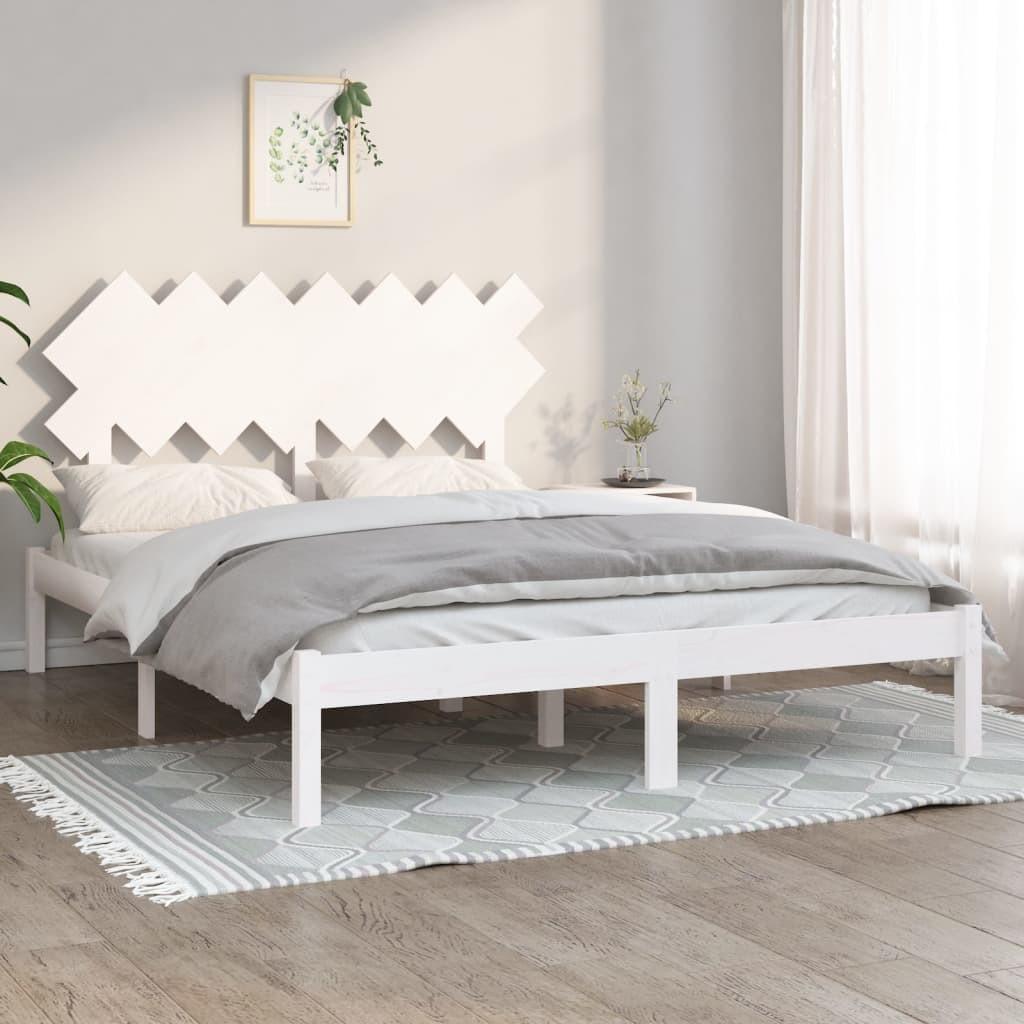 Sengeramme 140x200 cm massivt træ hvid
