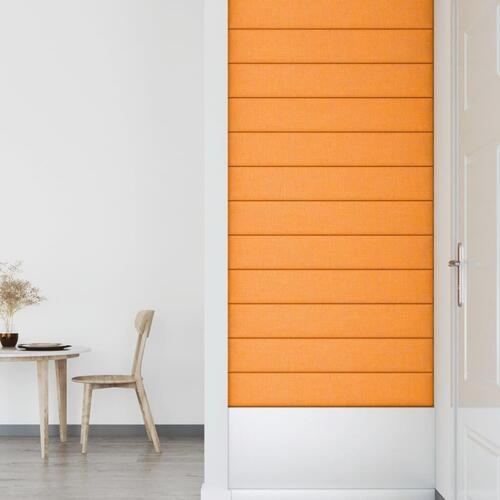 Vægpaneler 12 stk. 90x15 cm 1,62 m² stof lysegul