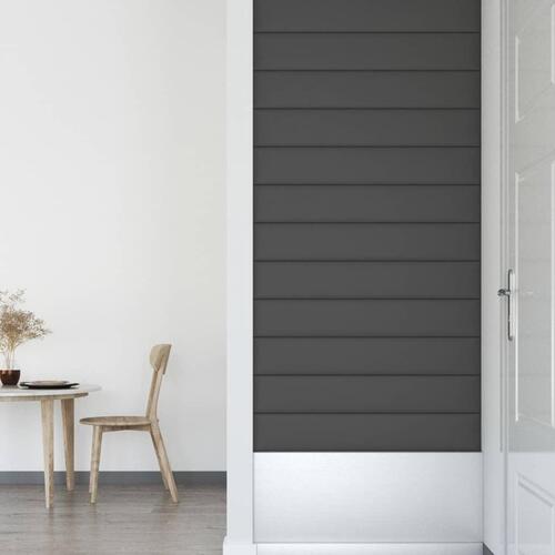 Vægpaneler 12 stk. 90x15 cm 1,62 m² kunstlæder grå