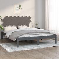 Sengeramme 150x200 cm King Size massivt træ grå