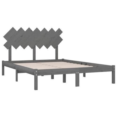 Sengeramme 150x200 cm King Size massivt træ grå