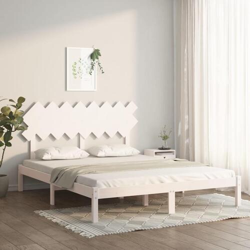 Sengeramme 160x200 cm massivt træ hvid