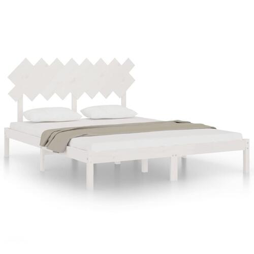 Sengeramme 160x200 cm massivt træ hvid