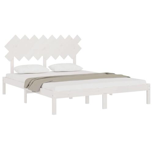 Sengeramme 160x200 cm massivt træ hvid
