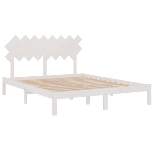 Sengeramme 160x200 cm massivt træ hvid