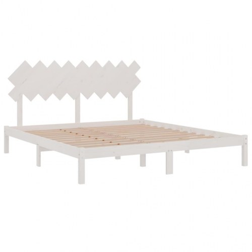 Sengeramme 180x200 cm i massivt fyrretræ - hvid Super King