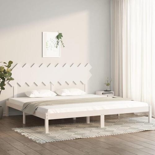 Sengeramme 200x200 cm massivt træ hvid