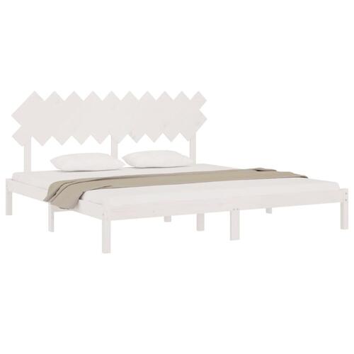 Sengeramme 200x200 cm massivt træ hvid