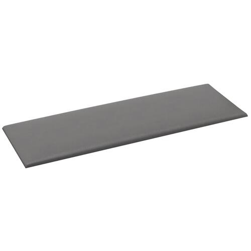 Vægpaneler 12 stk. 90x30 cm 3,24 m² kunstlæder grå