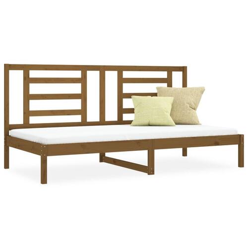 Daybed 90x200 cm massivt fyrretræ gyldenbrun