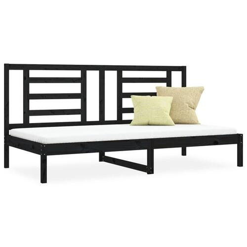 Daybed 90x200 cm massivt fyrretræ sort
