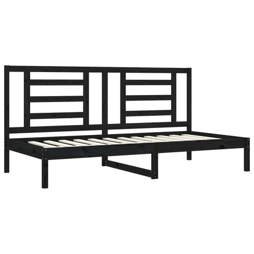 Daybed 90x200 cm massivt fyrretræ sort