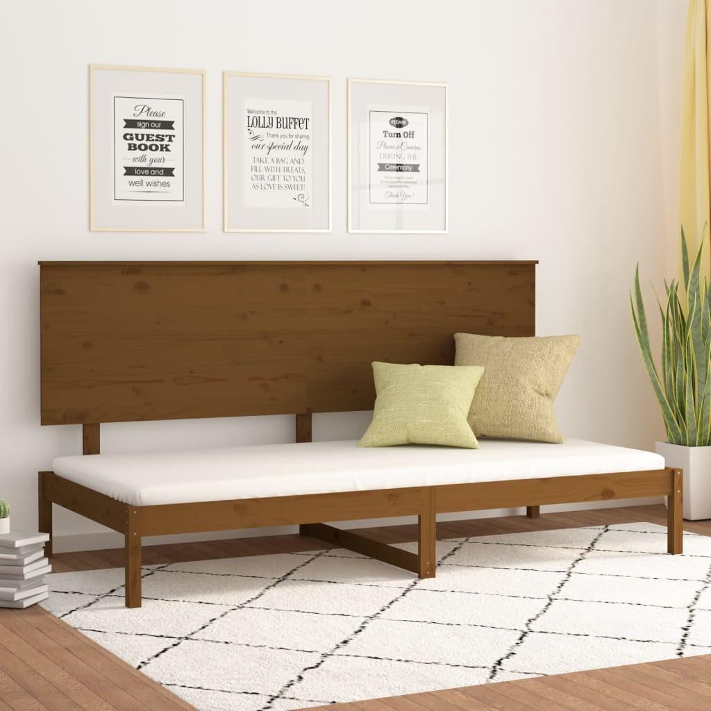 Daybed 90x200 cm massivt fyrretræ gyldenbrun