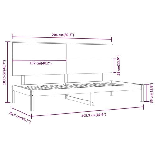 Daybed 80x200 cm massivt fyrretræ