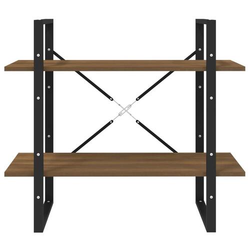 Bogreol m. 5 hylder 80x30x175 cm konstrueret træ brun eg