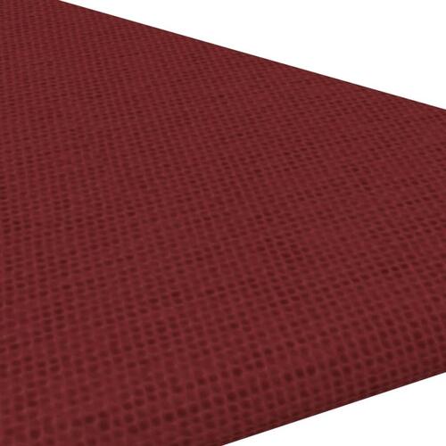 Vægpaneler 12 stk. 30x30 cm 0,54 m² stof vinrød