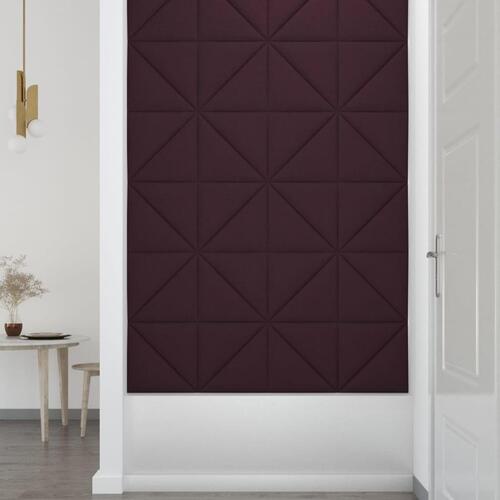 Vægpaneler 12 stk. 30x30 cm 0,54 m² stof lilla