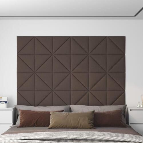 Vægpaneler 12 stk. 30x30 cm 0,54 m² stof gråbrun