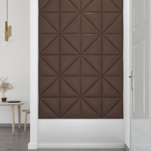 Vægpaneler 12 stk. 30x30 cm 0,54 m² kunstlæder brun